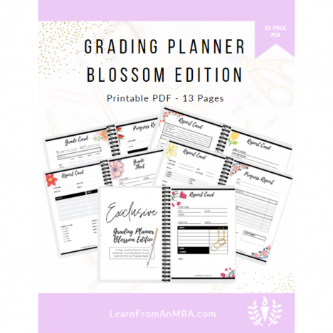 The Grading Planner Blossom Edition cover