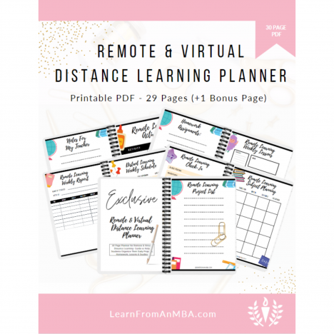 Remote and Virtual Distance Learning Planner cover